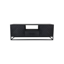 HSM Collection Tv meubel verona 150x40x55 zwart mangohout/metaal