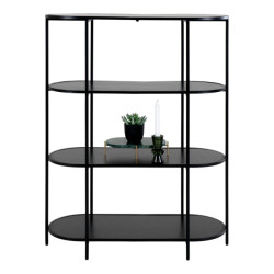 House Nordic Vita shelf oval shelf with black frame and 4 black shelves