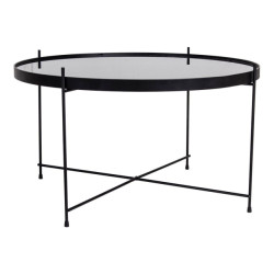 House Nordic Venezia coffee table coffee table black powder coated steel with glass Ã¸70xh40cm