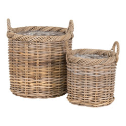 House Nordic Gili basket 2 round baskets with plastic inside