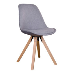 House Nordic Bergen dining chair chair in light grey fabric with natural wood legs set of 2