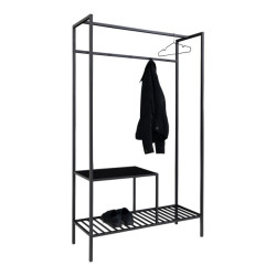 House Nordic Vita wardrobe wardrobe in black frame with two black shelves