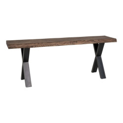 House Nordic Toulon bench bench in smoked oil oak with wavy edge 120x32 cm