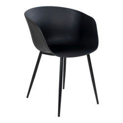 House Nordic Roda dining chair chair in black with black legs set of 2