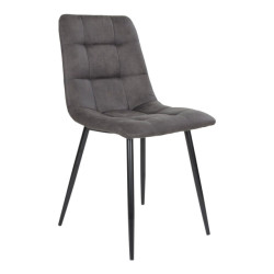House Nordic Middelfart dining chair chair in dark grey microfiber with black legs set of 2