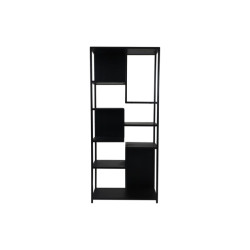 HSM Collection Open vakkenkast levels 78x35x178 zwart mangohout/ijzer