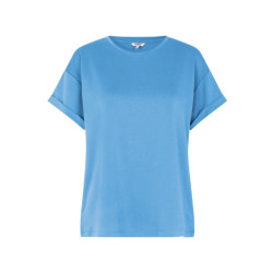 mbyM Lichtblauw basic t-shirt met omgeslagen mouw amana -