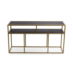 Stalux Side-table 'teun' 150cm, kleur goud / zwart eiken