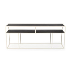Stalux Side-table 'teun' 150cm, kleur wit / zwart eiken