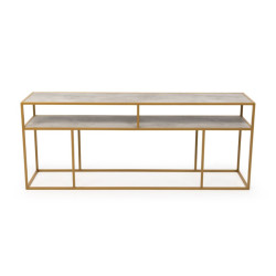 Stalux Side-table 'teun' 200cm, kleur goud / beton