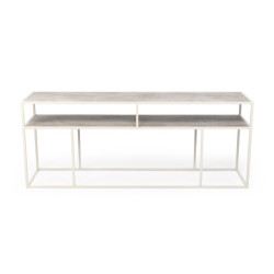 Stalux Side-table 'teun' 150cm, kleur wit / beton