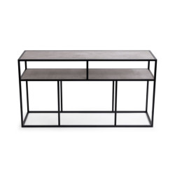Stalux Side-table 'teun' 150cm, kleur zwart / beton
