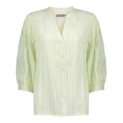 Geisha 43102-31 010 blouse striped with lurex off-white/lime