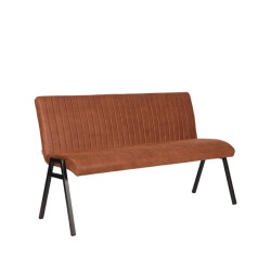 Label51 Eetkamerbank matz cognac microfiber 145 cm