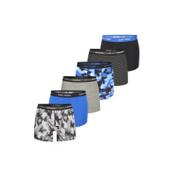 Happy Shorts Heren boxershorts trunks camouflage blauw/grijs/zwart 6-pack
