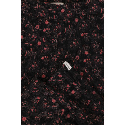 Looxs Revolution Zwarte flared broek krinkel romantic flower voor meisjes in de kleur