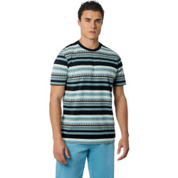 No Excess T-shirt korte mouw ronde hals jacuard aqua