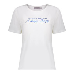 Geisha 42020-40 000 t-shirt tekst print white blue