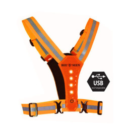Bee Sports led harness usb orange -