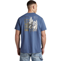 G-Star Flight deck back gr loose r tee vitnage indigo