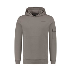 Ballin Amsterdam Trui hoodie badge w23 taupe