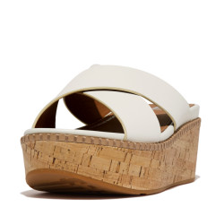 FitFlop Eloise leather/cork wedge cross slides